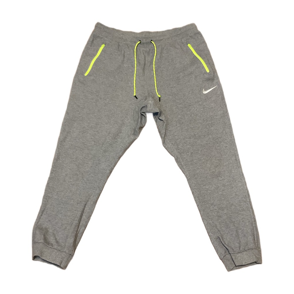 Nike Gray Joggers with Neon Yellow Accents